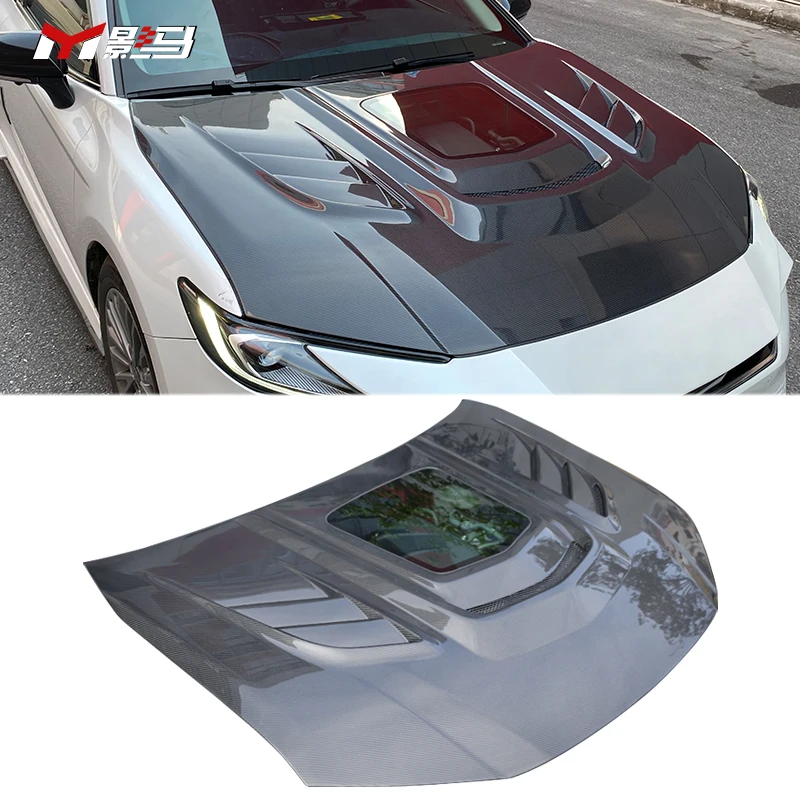 

Carbon Front Engine Hood For Toyota Camry 9 Generation 2024 Xv80 Sedan Clear Glass Vented Carbon Front Hood Bonnet