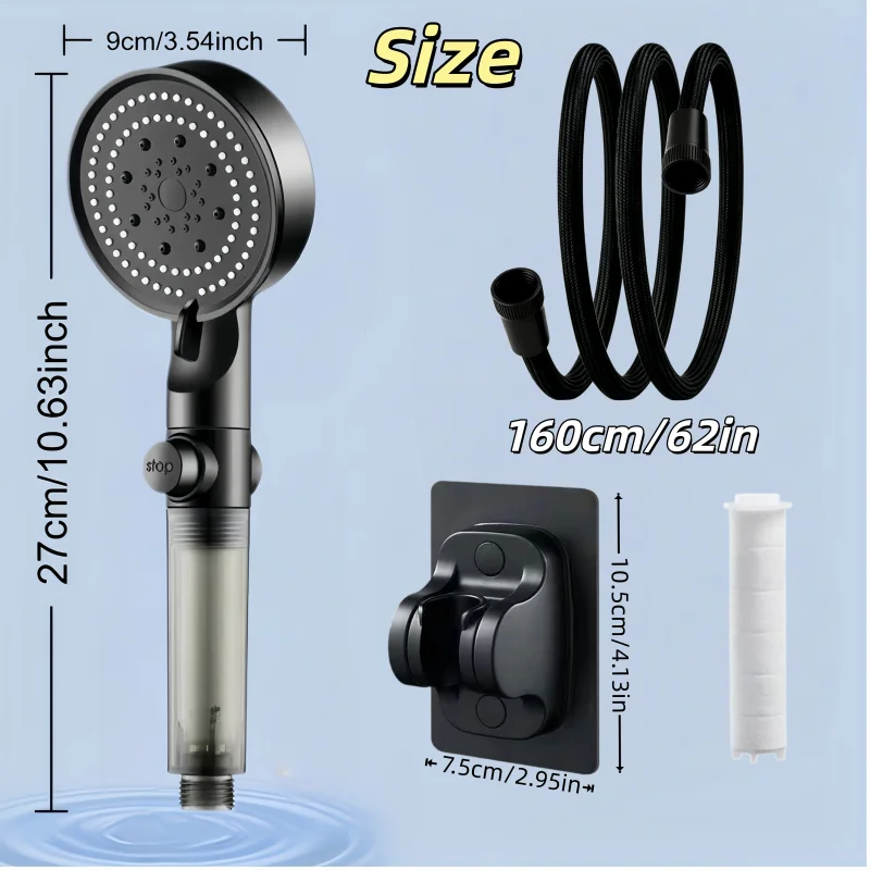 Czarna słuchawka prysznicowa w – Home Bathroom Water Filter recenzja i cena