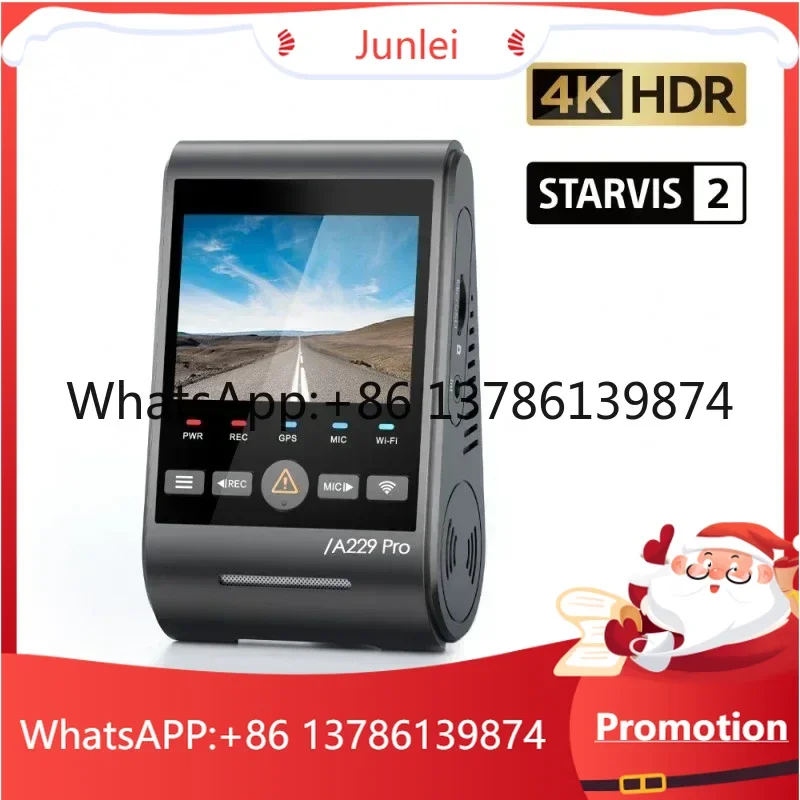 Enregistreur de conduite A229 Pro avec multiobjectif, enregistrement � trois canaux, HDR infrarouge 4K+2K+