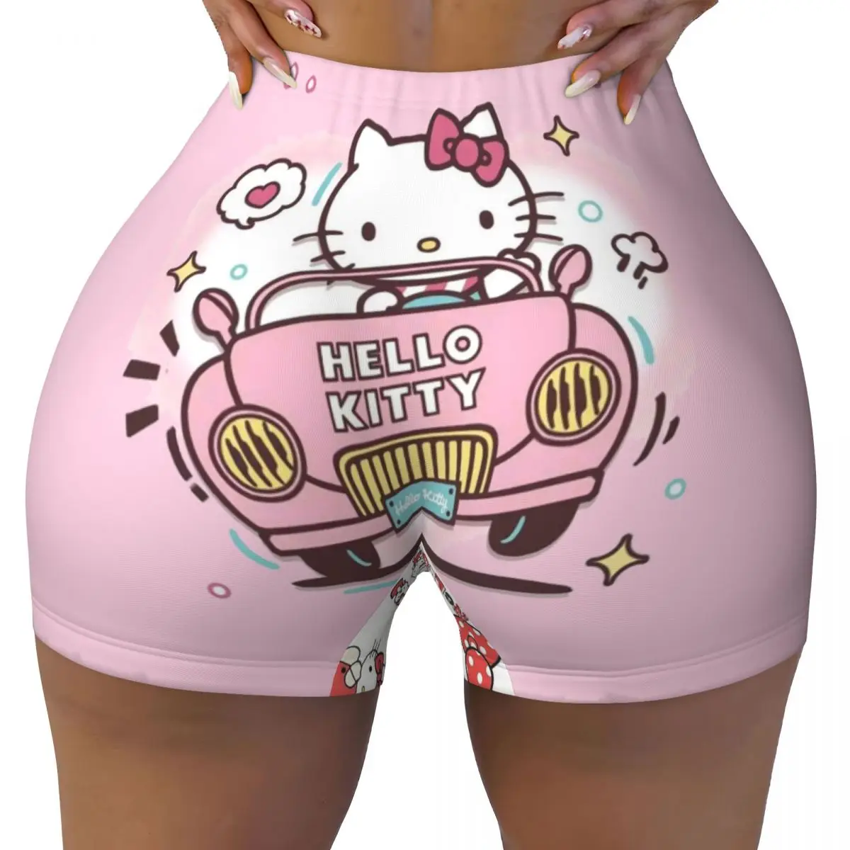 Custom Hello Kitty Cat Gym Volleyball Biker Shorts for Women Workout Yoga Shorts