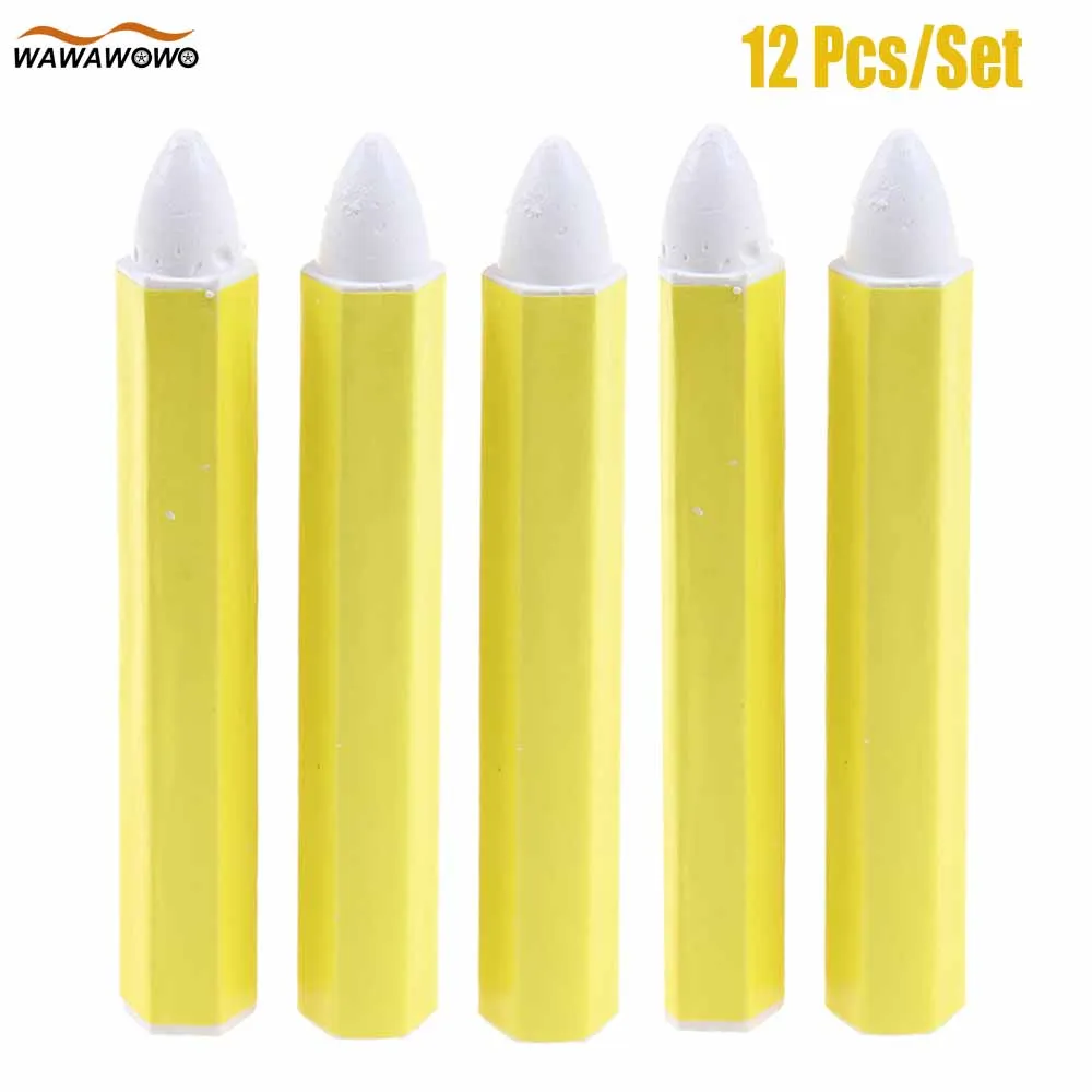 12 Pcs/Set Premium Waterproof White Car Wheel Tyre Tire Repair Drawing Crayon Marker Pen Rubber Motorcycle Auto Hand Tool Parts