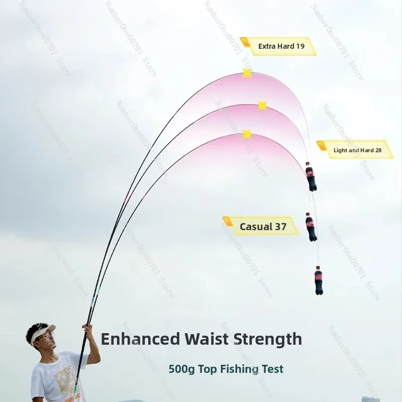 Ultra-Fine Ultra-Light High-Carbon  Rod Ice Blue Carp Pole Hand Rod 28 Outdoor Cam