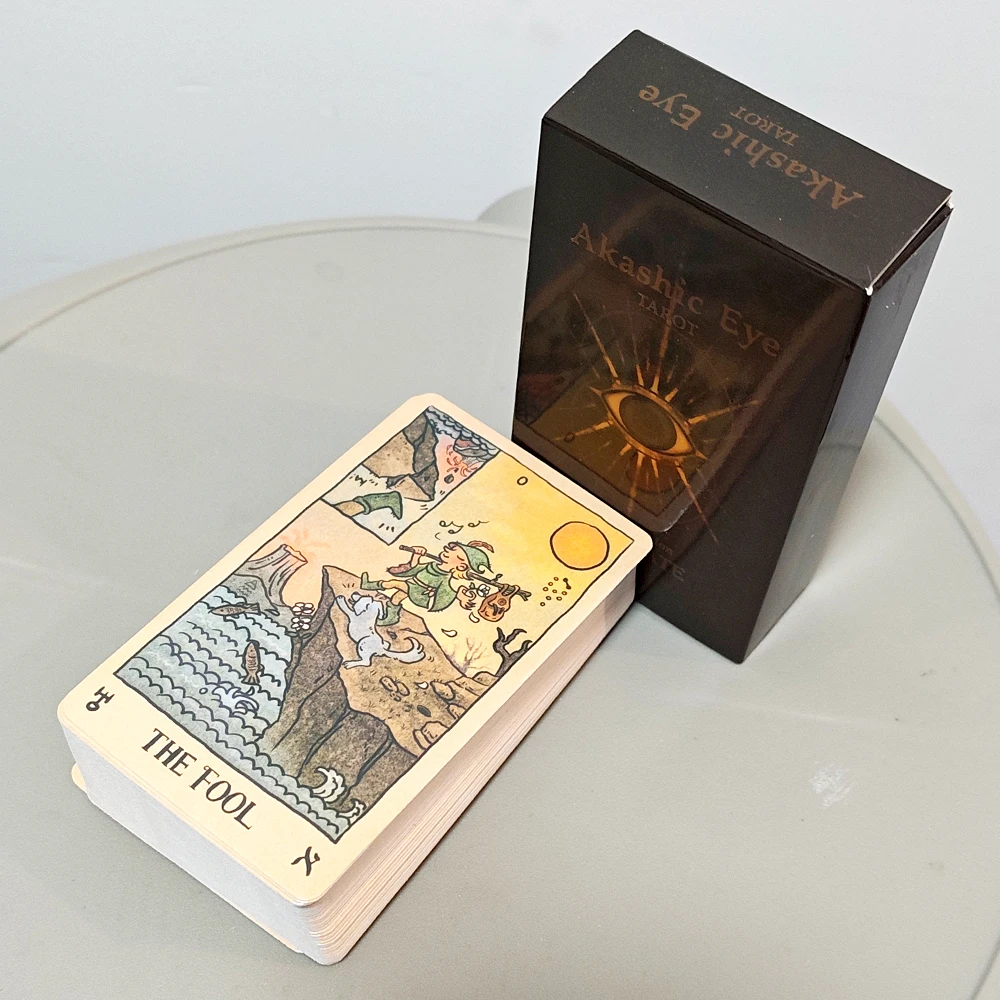Akashic Eye Tarot 10.3*6cm Portable Edition 78 Cards Indie Tarot Deck for Divination and Daily Guidance