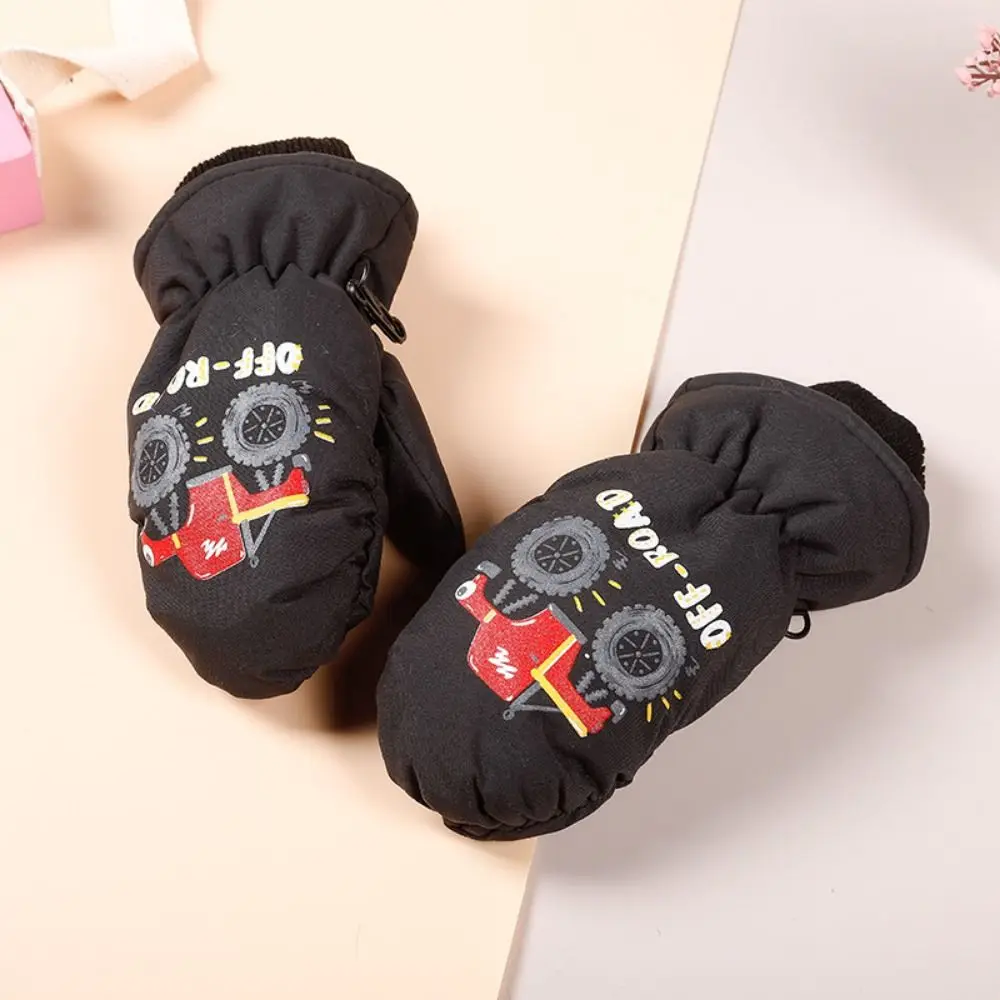 Snow Man Guantes de nieve para niños de 2 a 5 años, impermeables, manoplas de esquí para niños, forma de coche, gruesas y cálidas