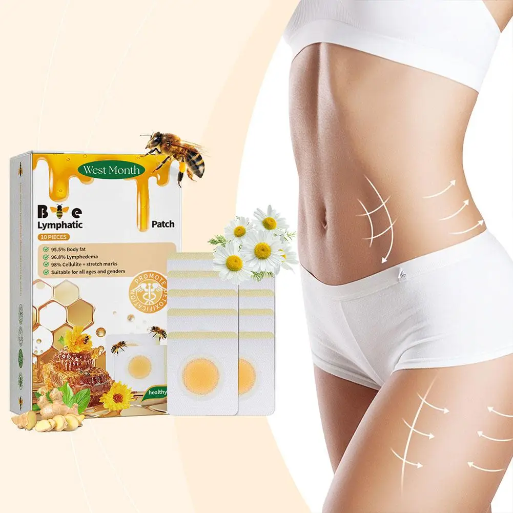 LOT Pieces Bee Lymphatic Slimming Patch Improve Weight Lost Plaster Łagodzi stres Wyszczuplający plaster kształtujący sylwetkę Pielęgnacja stóp