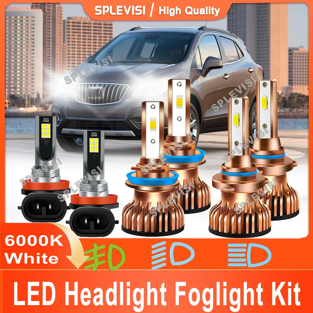 

SPLEVISI CSP Chips Led Headlight High Low Beam Foglamp For Buick Encore 2013-2020 2013 2014 2015 2016 2017 2018 2019 2020