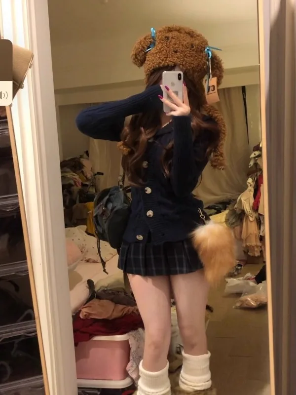 

Вязаный кардиган больших размеров для женщин: модный, осенний, 2026, корейский стиль, приталенный, с длинным рукавом, красивый и уникальный