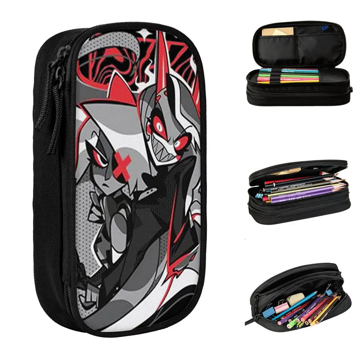 

Hazbins Hotels Charlie & Vaggie пенал коробка для ручек сумка детские большие школьные принадлежности косметические пеналы