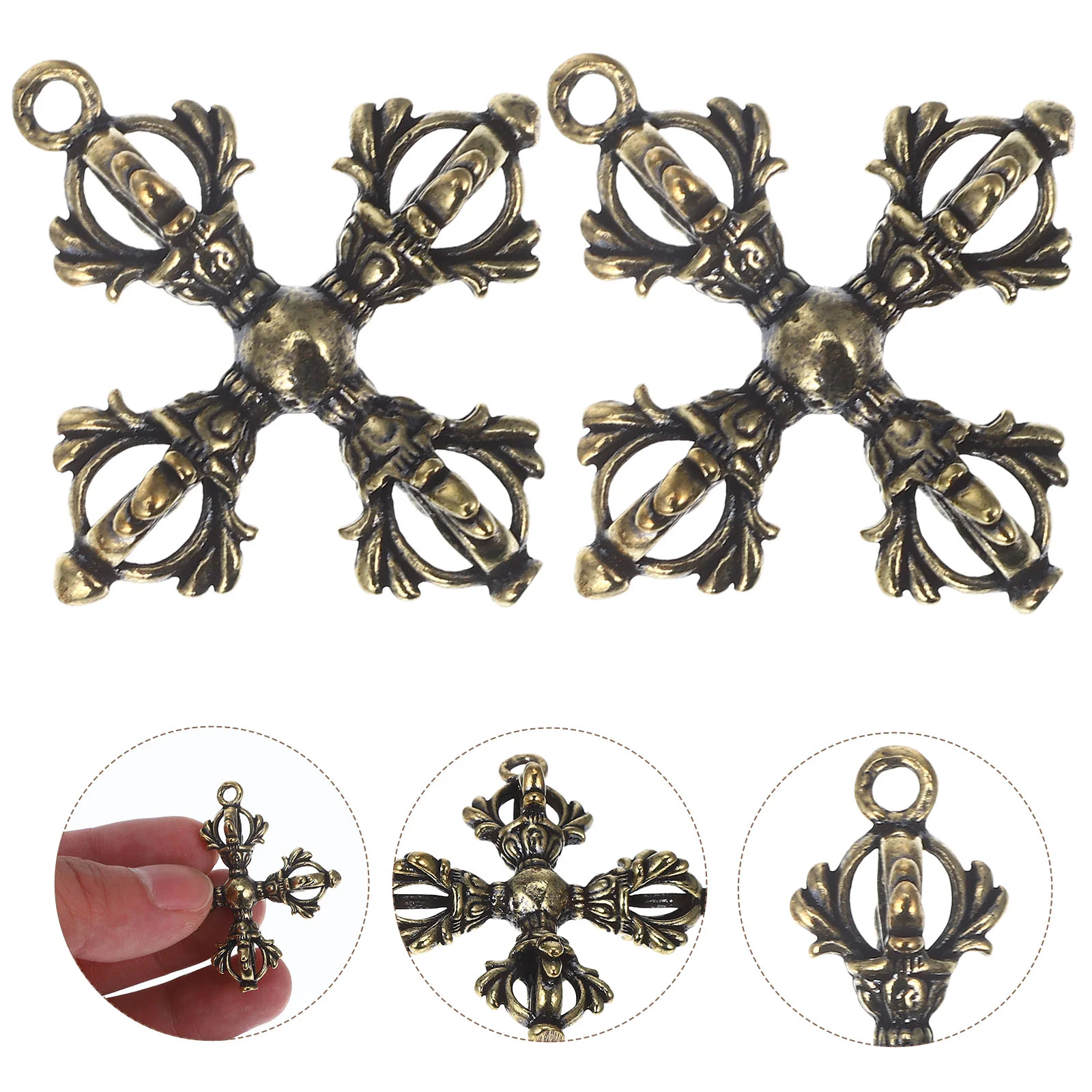 Keychains Demon Pestle Pendant Ring Charm Metal Religious Keyring Decoration