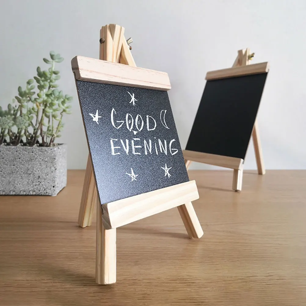 

2Pcs 16x29cm Chalkboard Wooden Easel Sign Party Wedding Supplies Tabletop Menu Board Acrylic Food Labels Reusable
