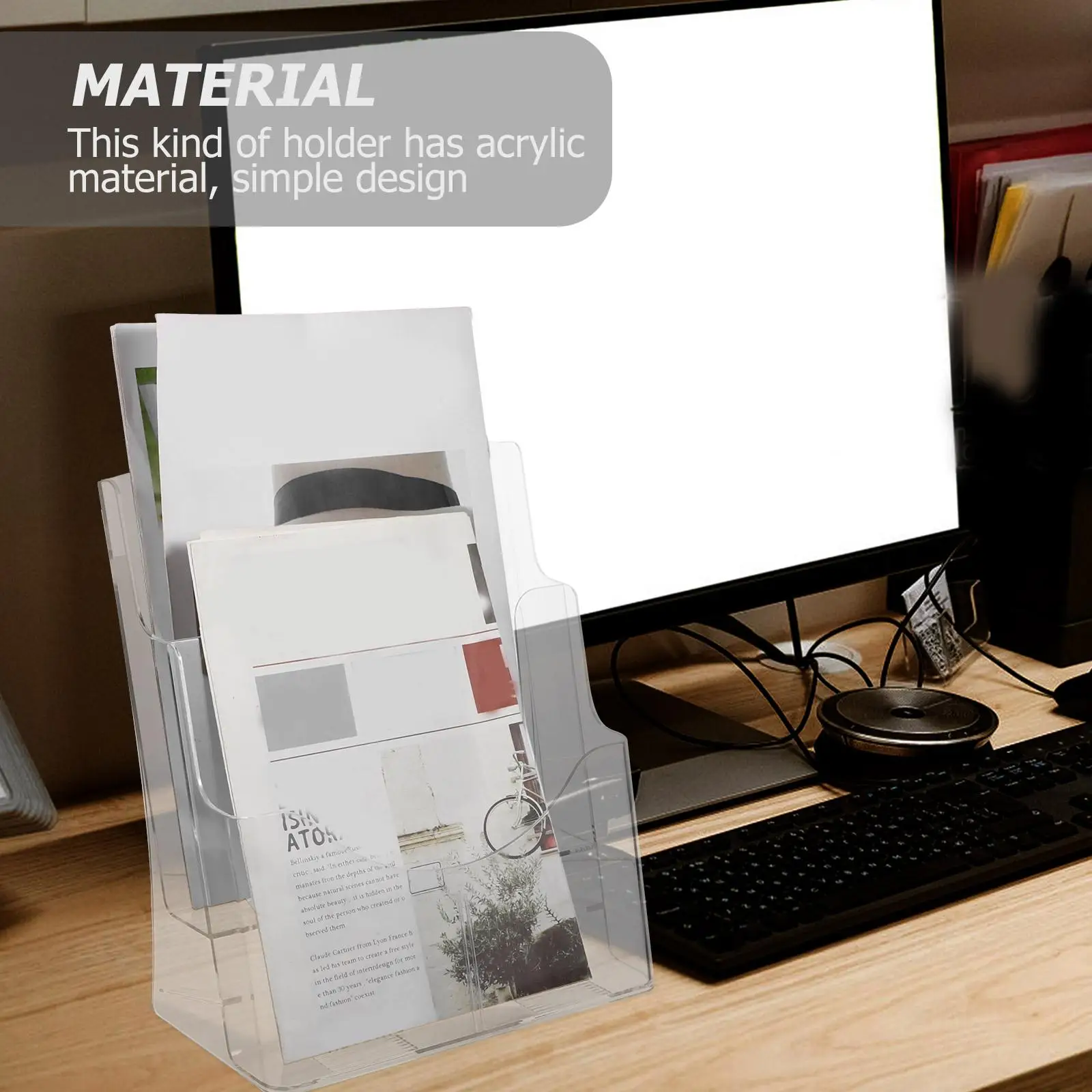 Acrylic A4 Double Layer Document Rack Brochure Stand Card ganizer Paper Holder Desktop Storage Solution Display