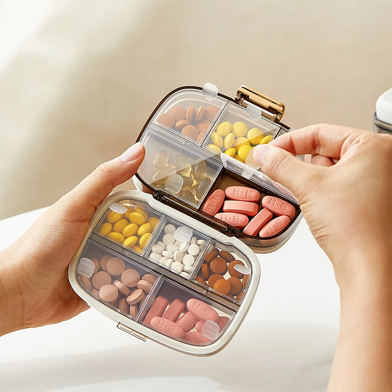 * * Hot Sale Portable Travel Pill Organizer With 10 Compartments - Perfect Weekly Pill Case Waterproof Pill Box