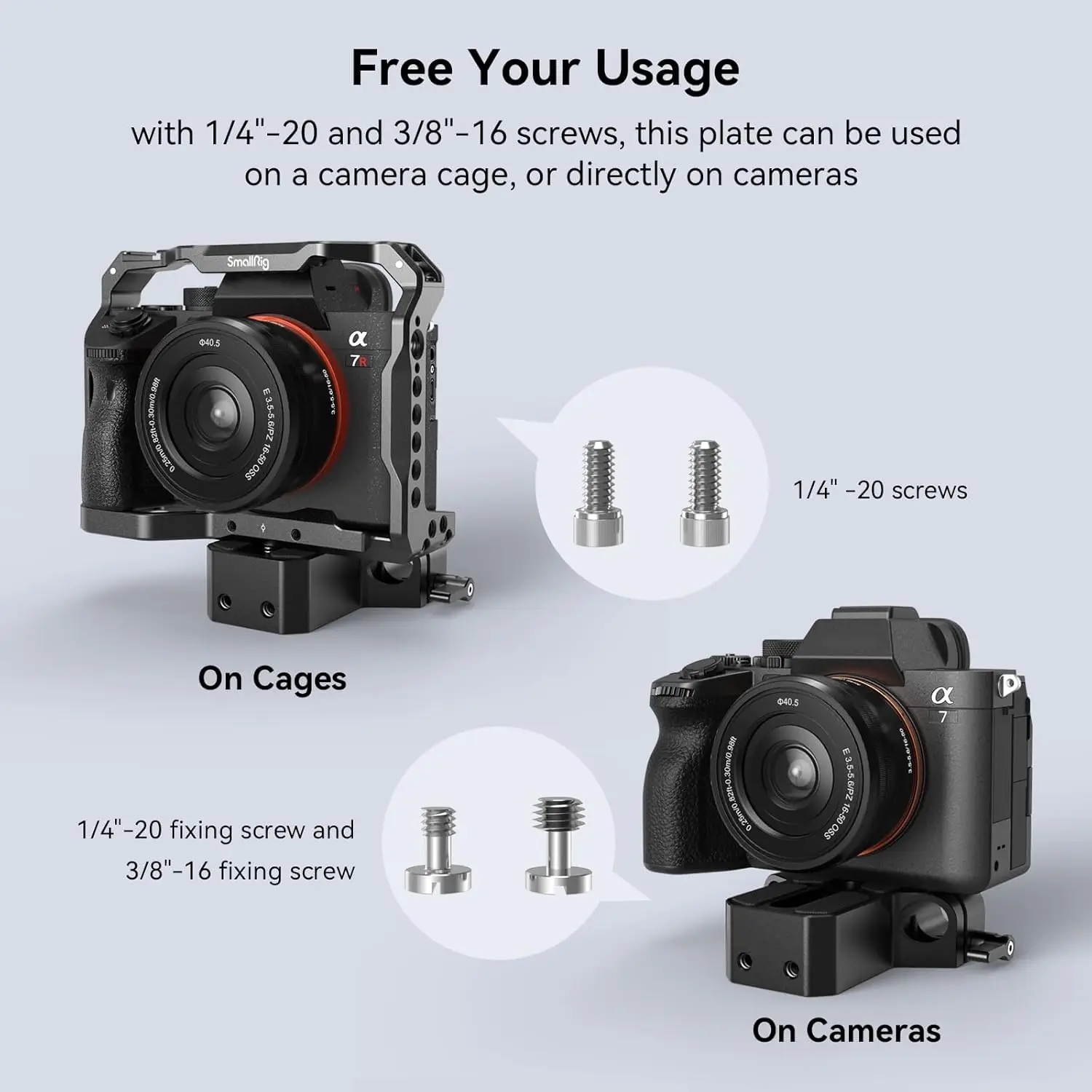 Smallrig Camera Base Plate With 15mm Lws Rod Rail Clamp, Baseplate for A6500 A6600 A6300, for R5 R6, for A7siii