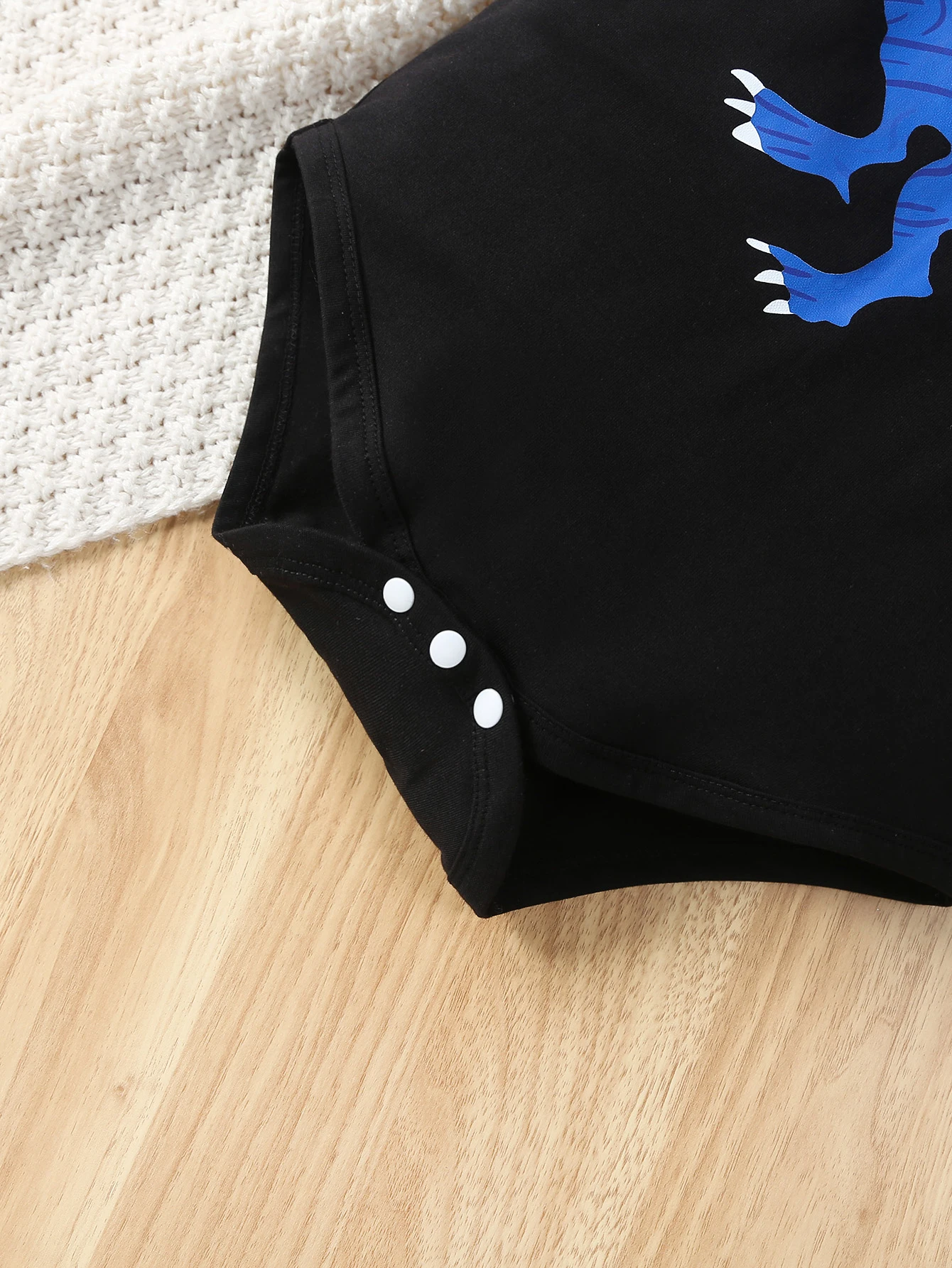 2-teiliges modisches Freizeit-Outfit für Babys mit Cartoon-Print, langärmliger Strampler mit komplett bedruckter langer Hose für Frühling und Herbst – Detail 7