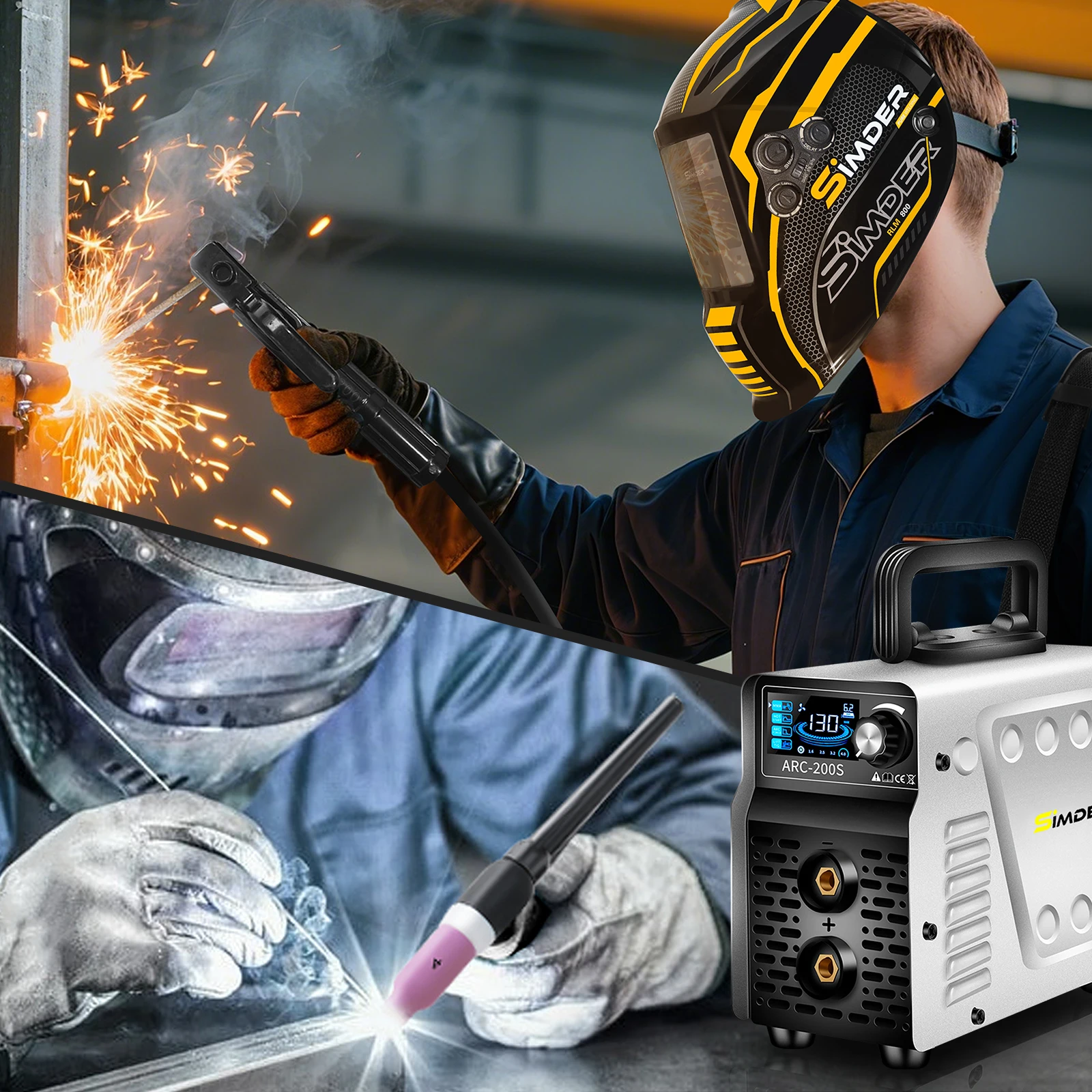 Stick/Lift TIG 2-in-1 Portable Welder Dual Voltage Welder 110V/220V Outdoor Maintenance, Garage, Automotive, Craft, and Home DIY, Equipped with a TIG Torch and Gloves and Tig Torch 55pcs Kit