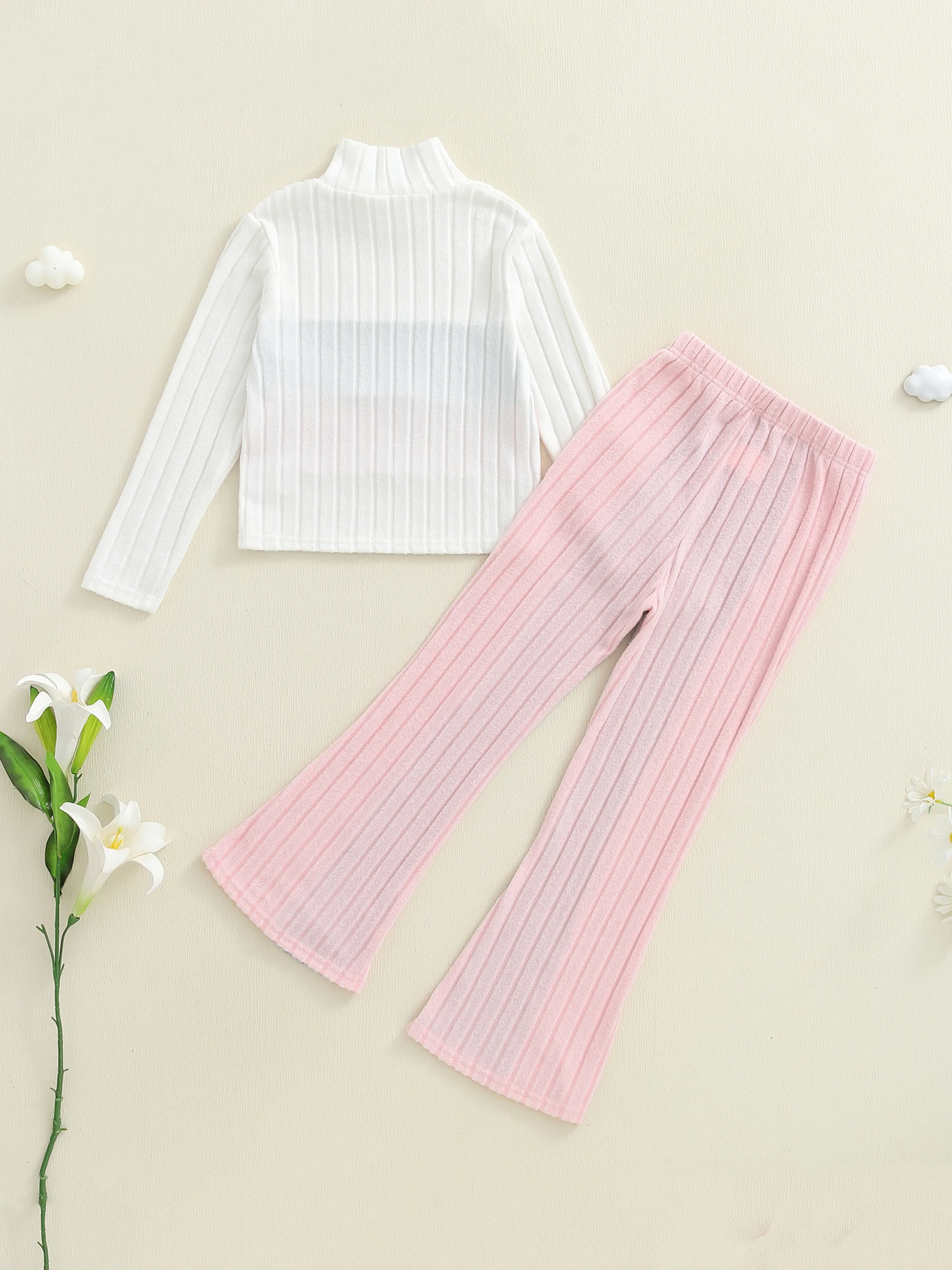 

Women s Winter Knitwear Ensemble with Eye-Catching Button Details Stylish Long Sleeve Blouse and Flared Trousers - 2 Piece Set