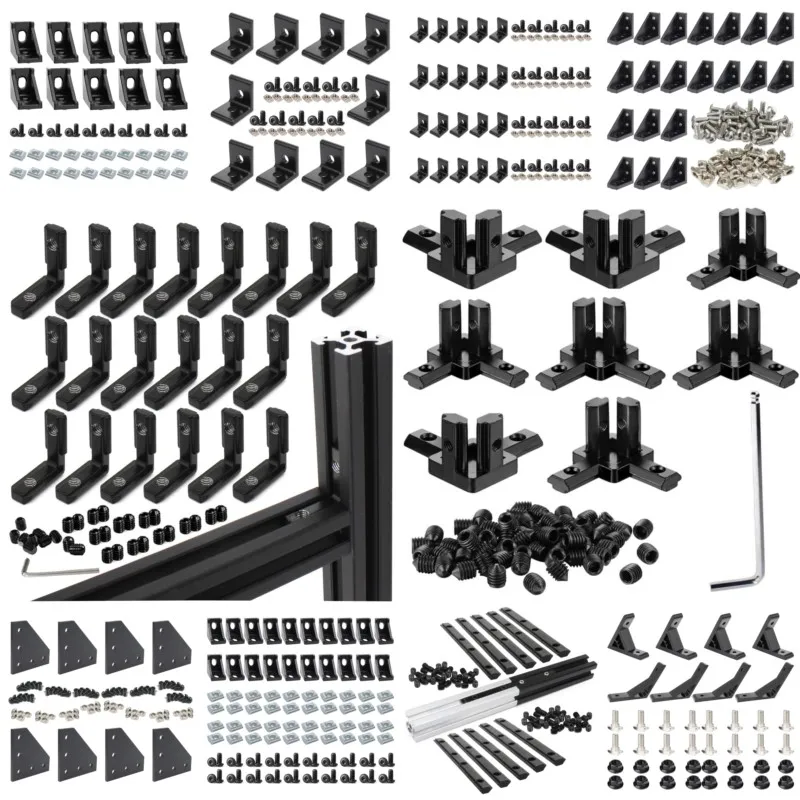 

2020 Aluminum Extrusion T V Slot Corner Bracket 20S Extruded Right Angle Connector with Screws for 2020 2040 Aluminum Profile