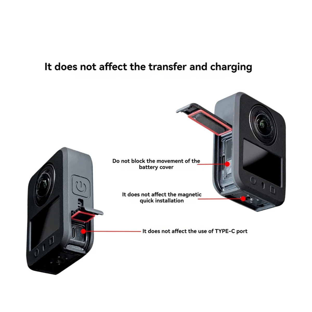 2025+ For 360 Soft Silicone Case for 360 Silicone Protective Full Cover Shell Camera Accessorie Grey