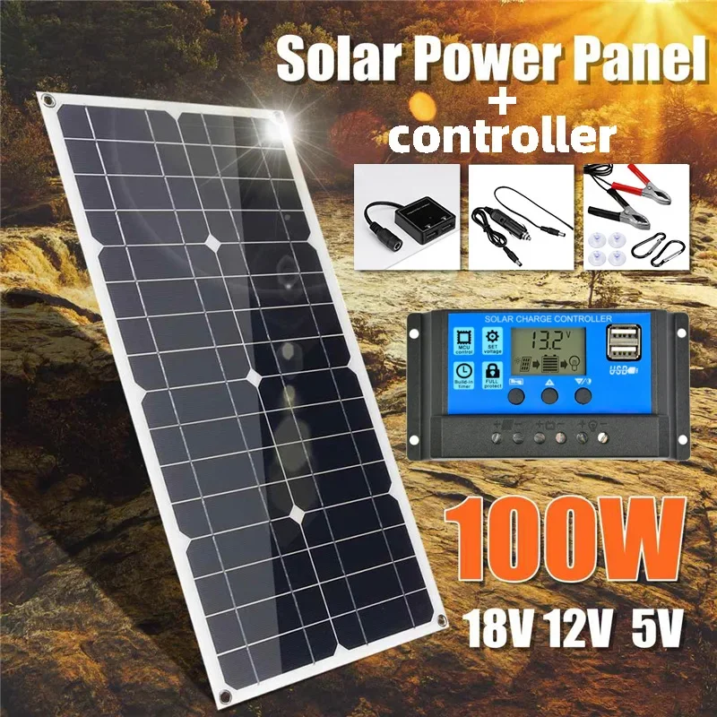 BMAD 10/20/30/40/50/60A/100A  Controller 100W Solar cell Motorhome travel photovoltaic solar panels