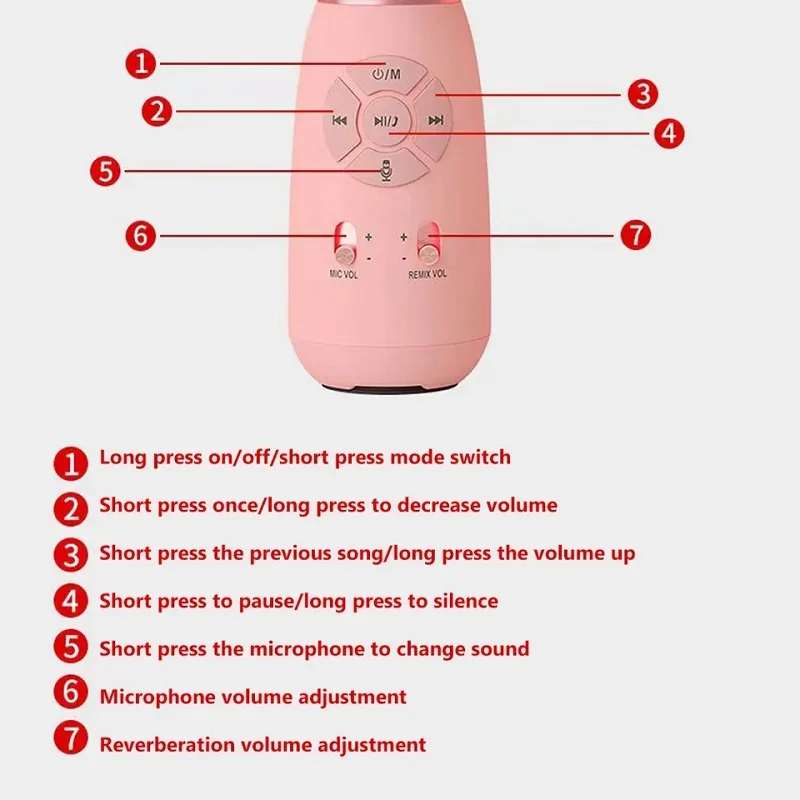 Altoparlante per microfono Bluetooth senza fili microfono professionale per Karaoke registratore di canto portatile lettore musicale per adulti bambini