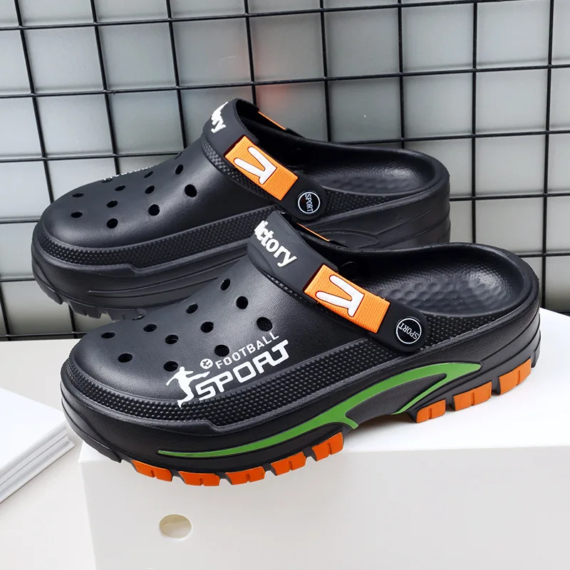 Summer Men Sandals Light EVA Men's Casual Shoes Hole Shoes Clogs Lovers Home Garden Outdoor Male Beach Flat Slippers Big Size
