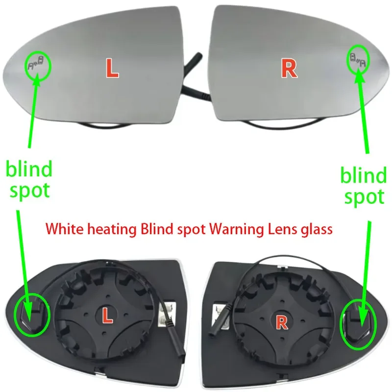 For MG4 EV Mulan 2022 2023 2024 Car parts Left/Right Side mirror/heating Lens White/ With heating Blind spot （White/Blue Lens）