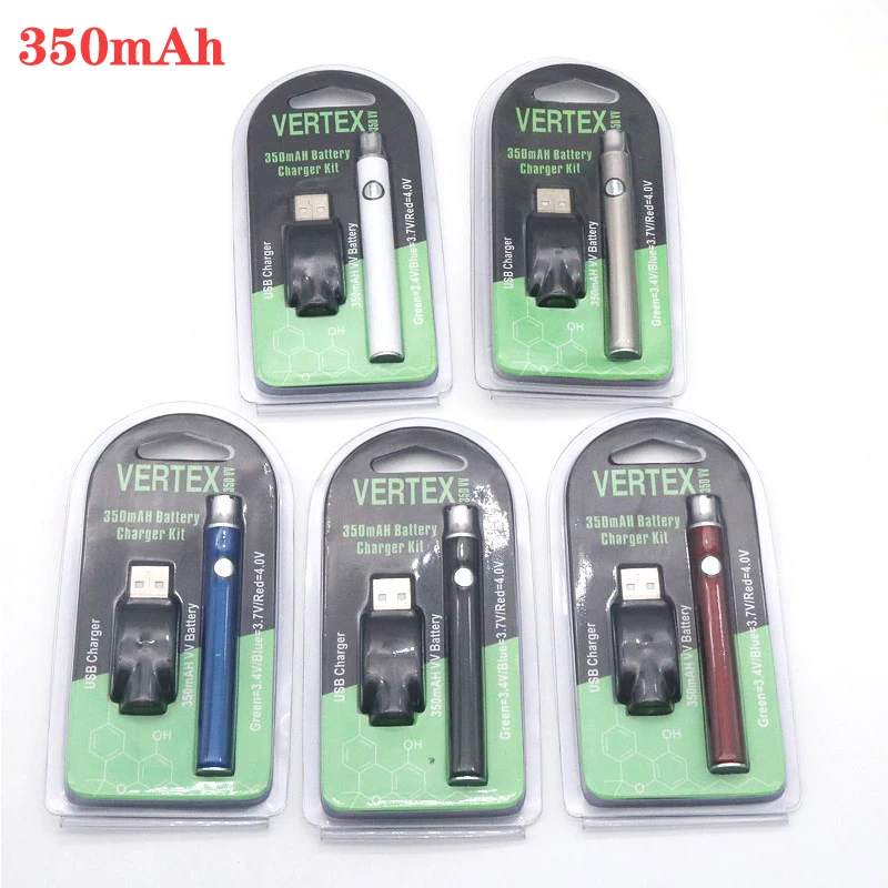 5-30pcs Vertex 510 스레드 예열 배터리 충전기 키트 350mAh/650mAh/900mAh/1100mAh Vape 배터리 펜 전자 담배 510 카트리지