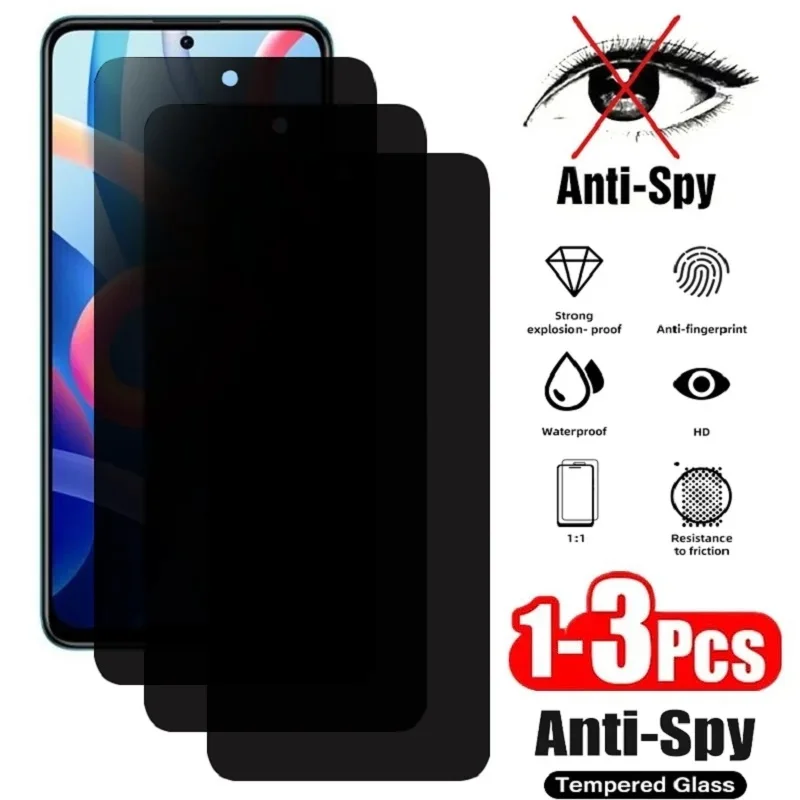 1-3Pcs Privacy Glass Anti-Spy Screen Protector For Honor X5 Plus X6 X6A X8 70 Lite Nova Y61 Play 40S 40 4C 5G