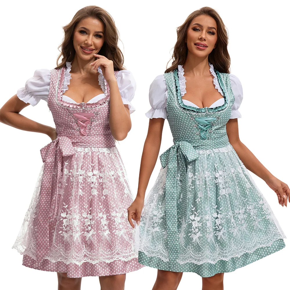 

Баварские костюмы Октоберфеста, женское платье, косплей, униформа горничной, Мюнхен, Германия, фестиваль пива, праздничное нарядное платье, 4 шт.