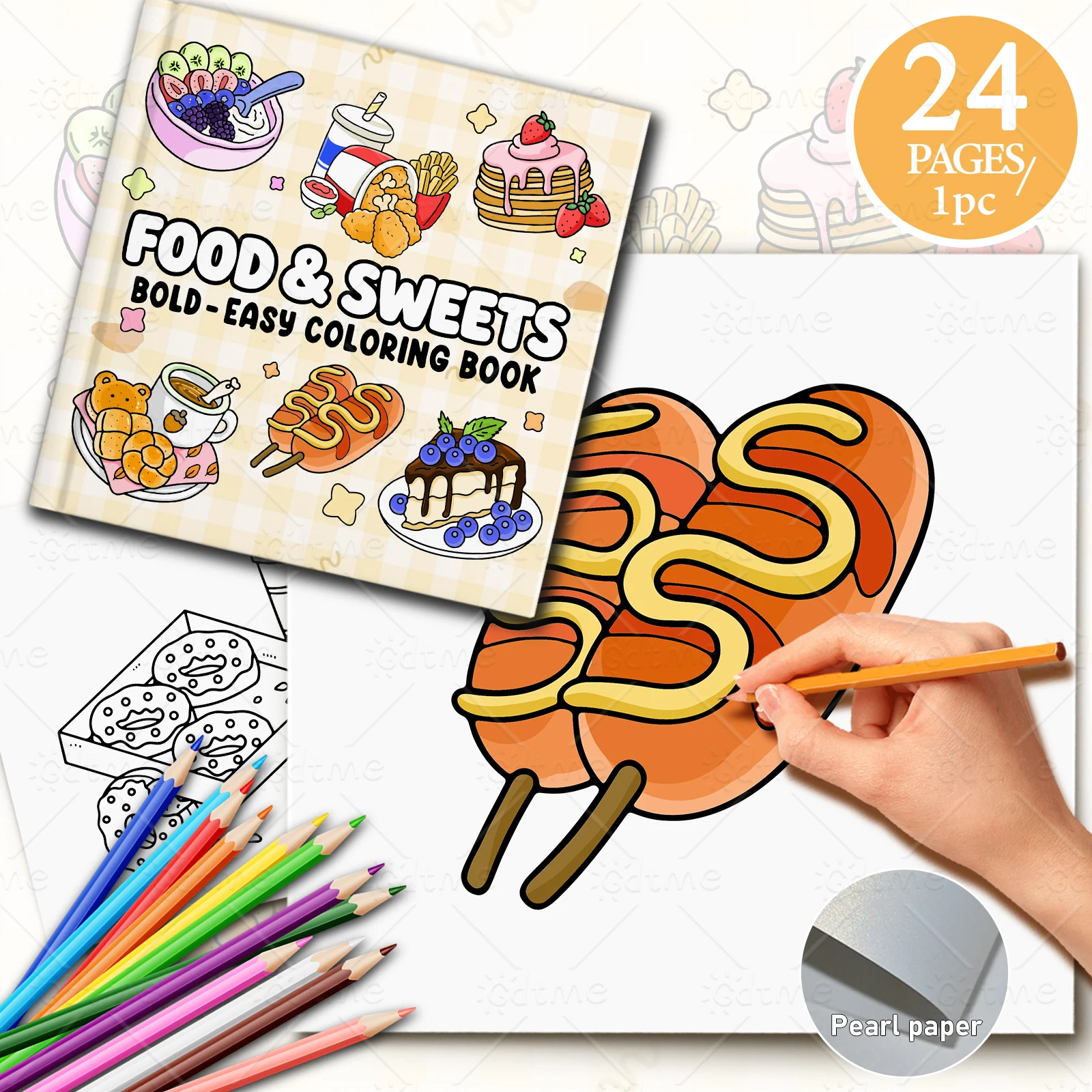 FOOD SWEETS كتاب تلوين بأنماط  - مراجعة Food Snacks Coloring Book وسعره