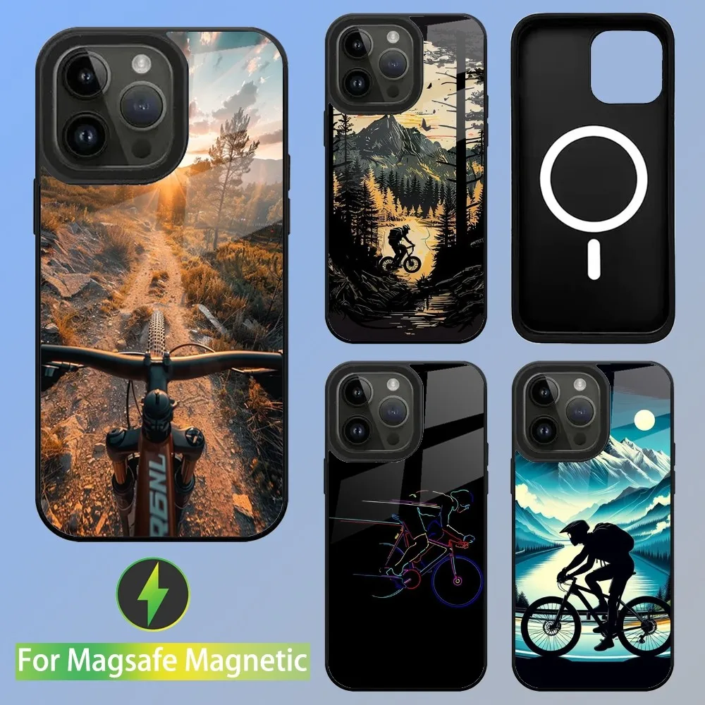 

MTB Mountain Bike Cycling Bicycle Phone Case For iPhone 16,15,14,13,12,11,Plus,Pro,Max Mini Magsafe Magnetic Wireless Charging