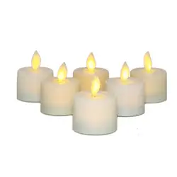 Dancing Flame Moving Wick Tea Lights With Warm White Flickering Light,Battery Operated Electronic Decorative Wedding Candles