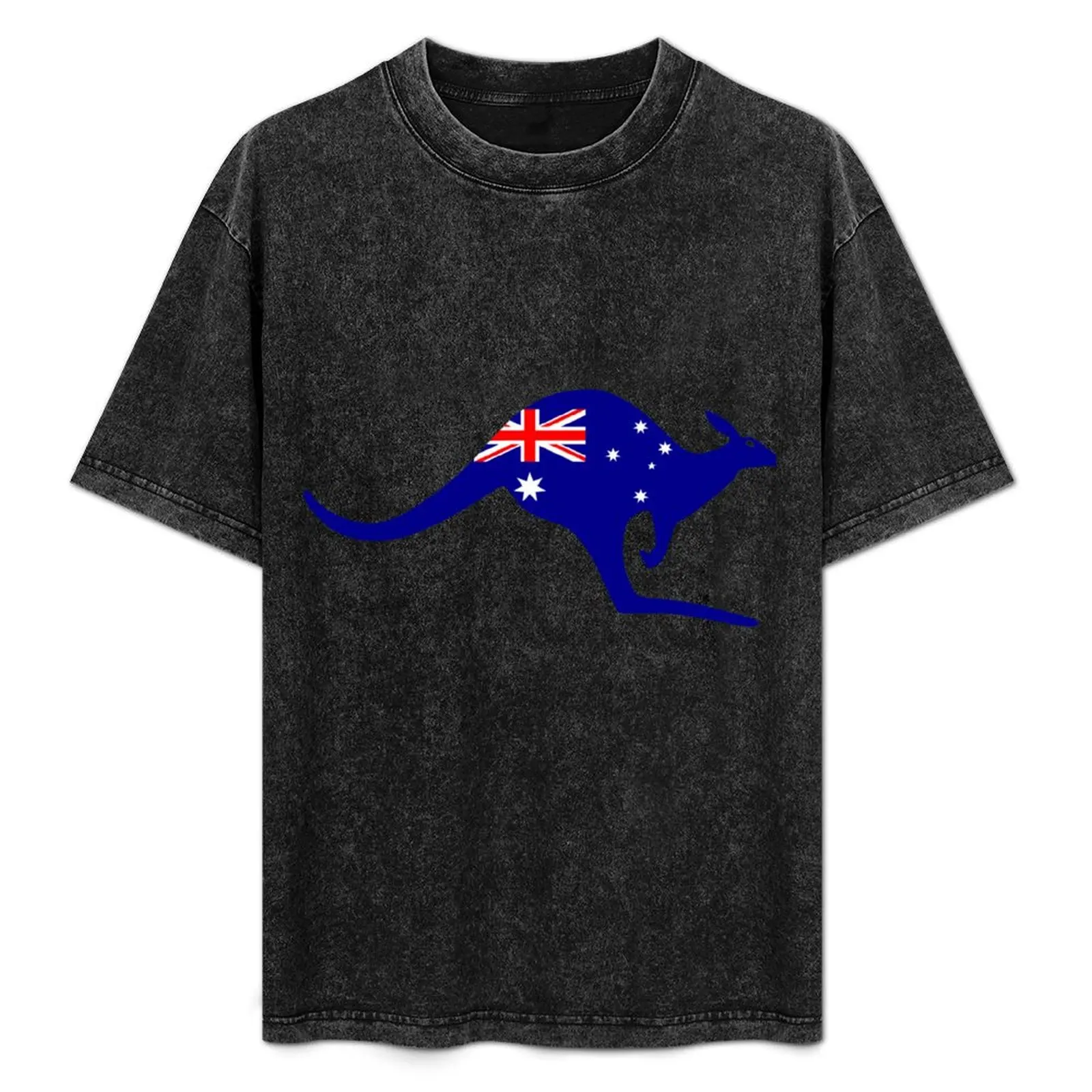 Australian lag colored kangaroo T-Shirt cute tops blacks anime stuff mens cotton t shirts