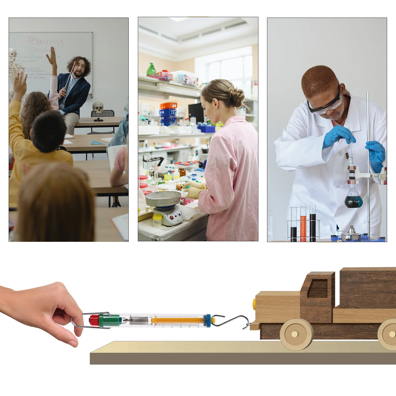 

2pcs Dual Scale Spring Scale Newton Force Meter For Science Experiment Physics Teaching Tools Laboratory Instrument Cylinder