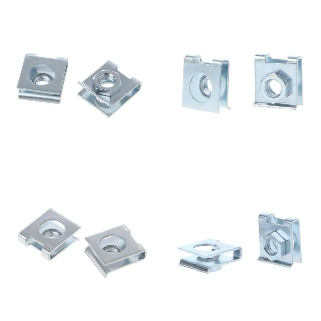 

652F Universal Car License Plate Fastener Retaining Clip Buckle Metal Screw Nut U-Type Clips Retainer Metal Nut U-type Gasket
