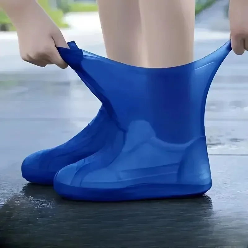 Borracha Rain Boot Overshoes para uso ao ar livre, Silicone impermeável sapato cobre, chuvoso dia sapato capa, reutilizável, antiderrapante, 1 par