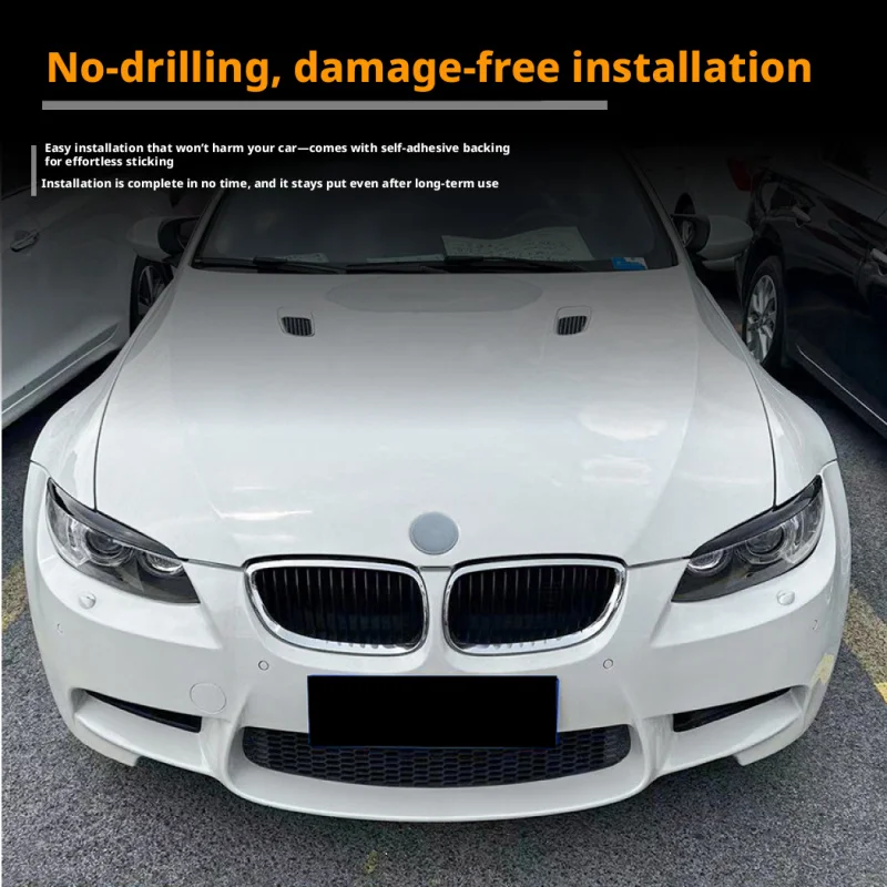 For BMW 3 Series E90 E92 E93 M3 2005-2012 Car Headlight Eyebrows Decals Sports Styling 1:1 Factory Molded Exterior Modification