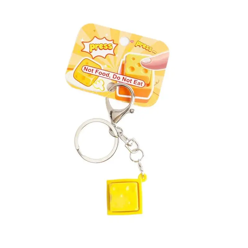 1 Stück Fingerspielzeug Mini-Käse-Schlüsselanhänger Tastatur-Stressabbau-Fidget-Knopf Käse-Tastenkappe Fidget-Clicker Tastatur-Anhänger – Detail 7
