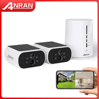 ANRAN 4MP Wifi Solar Camera 2K Outdoor Wireless Battery Security Camera 4CH NVR PIR Humanoid Detection Siren Alarm ARCCTV APP