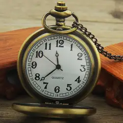 Reloj de bolsillo de cuarzo Steampunk con esfera hueca Vintage, cadena colgante de aleación, regalo, esfera redonda, doble pantalla, reloj de cuarzo para hombres y mujeres