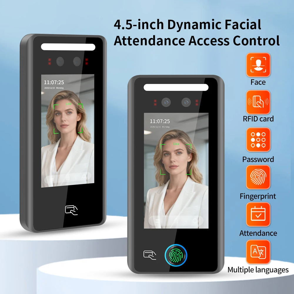 

AI521 Biometric Face Recognition Facial Access Control Time Attendance System Facial Terminal RFID Card 125Khz 1000 Face