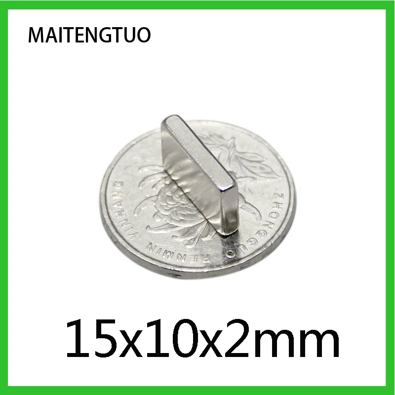 

10/20/50/100/200pcs 15X10X2 mm Bulk Sheet Neodymium Magnetic Strong NdFeB Magnets 15x10x2mm Block Rare Earth Magnet 15*10*2mm