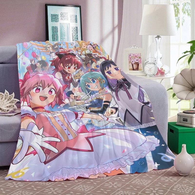 Flannel Blanket Sofa Warm Winter King Size Madoka Magica Microfiber Bedding Knee Bed Fleece Nap Fluffy Soft Blankets