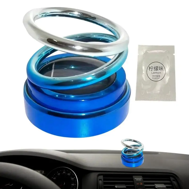 Car Perfume Diffuser Rotating Solar Air Freshener Double-ring Aromatherapy Diffuser Scent Car Decoration Interior Accessories