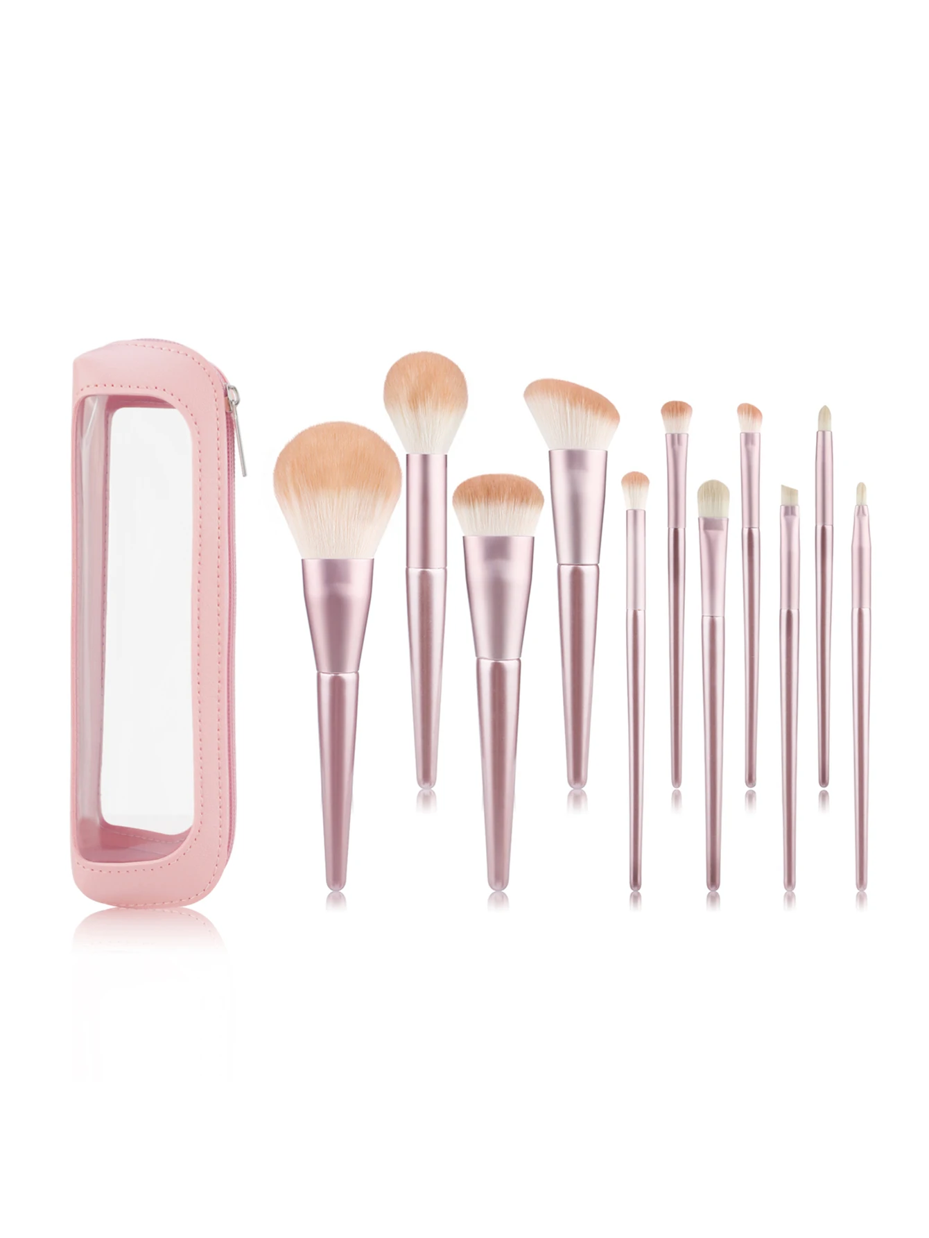 Zestaw pędzli do makijażu 11/12 szt., miękkie syntetyczne pędzle do podkładu, pudru, korektora, blendowania, pędzle do makijażu, pędzle do cieni do powiek, różu, z etui.