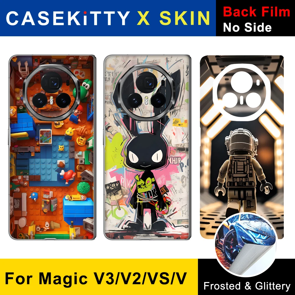 CASEKiTTY Skin Sticker For Honor Magic V2 Back Film V3 VS3 VS2 RSR VS V Protective Decal Wrap Personality Back Screen Protector