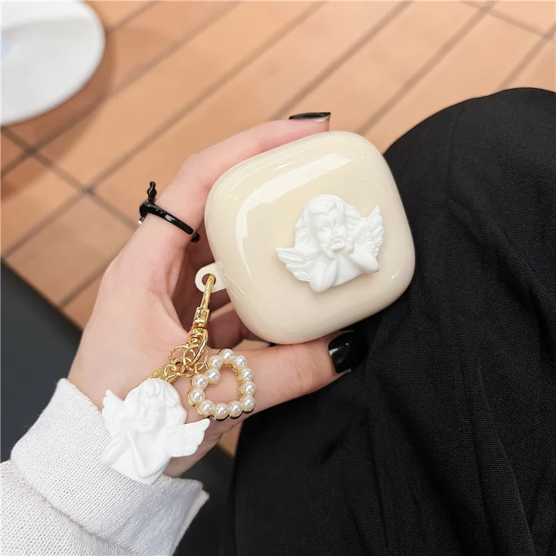 Funda de silicona con dibujos animados para auriculares, carcasa bonita con llavero para QCY T13, ANC