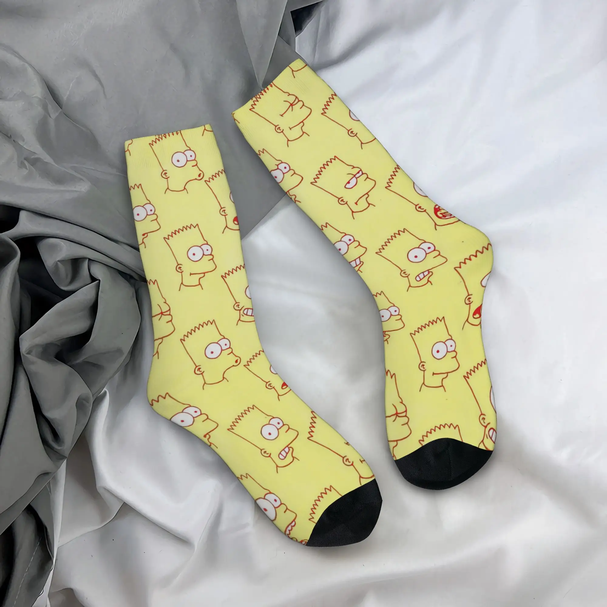 

Winter Warm Retro Women Men Cartoon S-Simpsons Socks Breathable Basketball Socks