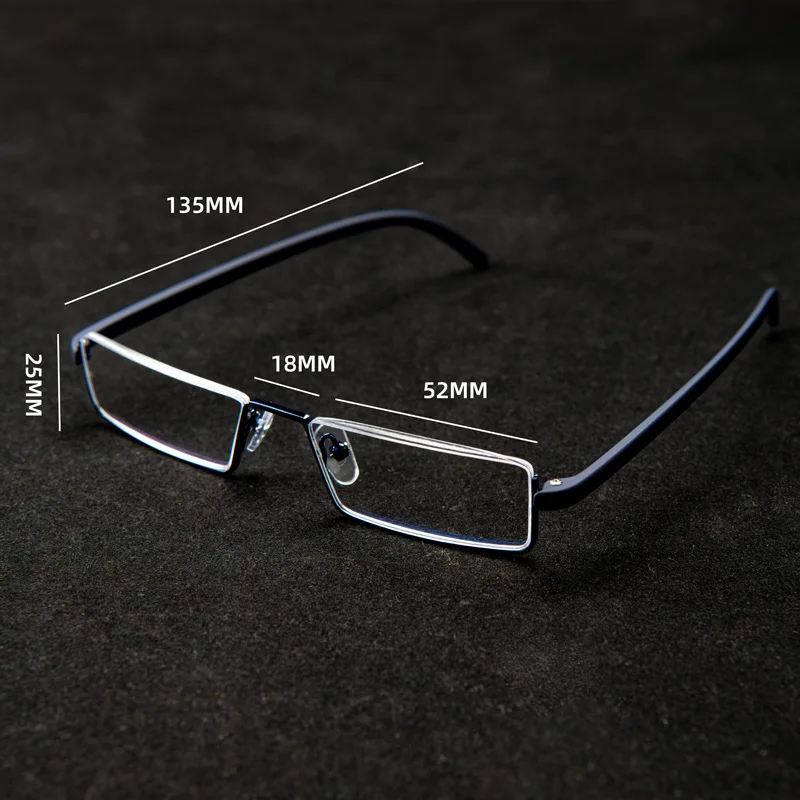 Halbrahmen-Lesebrille mit Etui, blaues Licht blockierende Presbyopie-Brille mit Dioptrien +1,25 + 1,75 + 2,25 + 2,75 – Detail 1