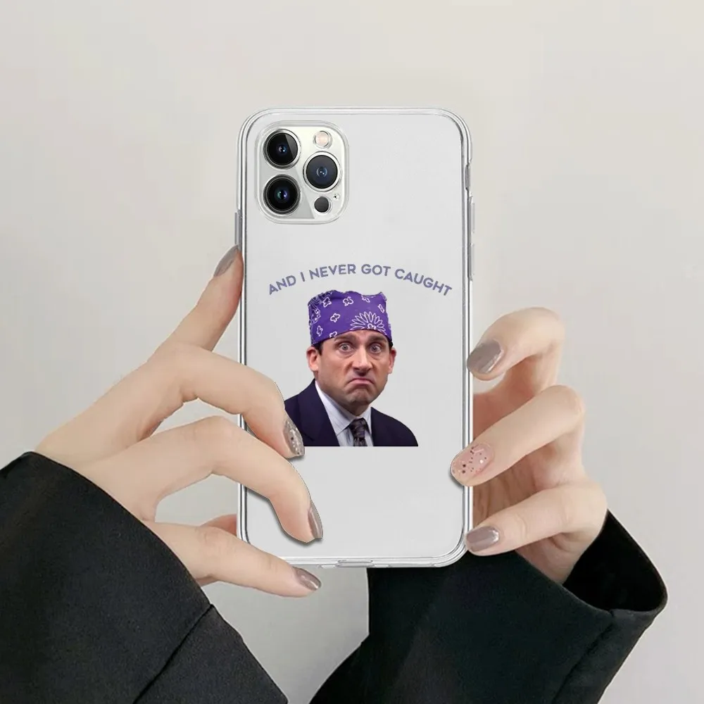 Funny Michael Scott The Office Phone Case For iPhone 16 15 14 13 12 11 Pro Max Mini 16 15 14 Plus Transparent Soft TPU Case